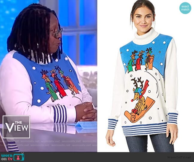 Whoopi Reindeer Games Sweater worn by Whoopi Goldberg on The View