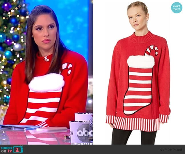 Whoopi Stocking Stuffer Sweater worn by Abby Huntsman on The View