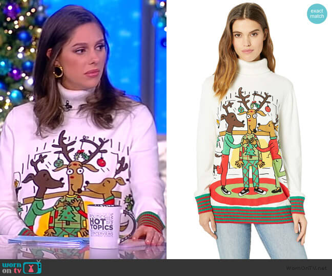 Whoopi Under The Mistletoe Sweater worn by Abby Huntsman on The View