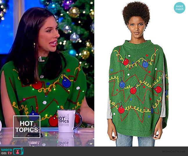 Whoopi Unisex Christmas Tree Skirt Sweater worn by Abby Huntsman on The View