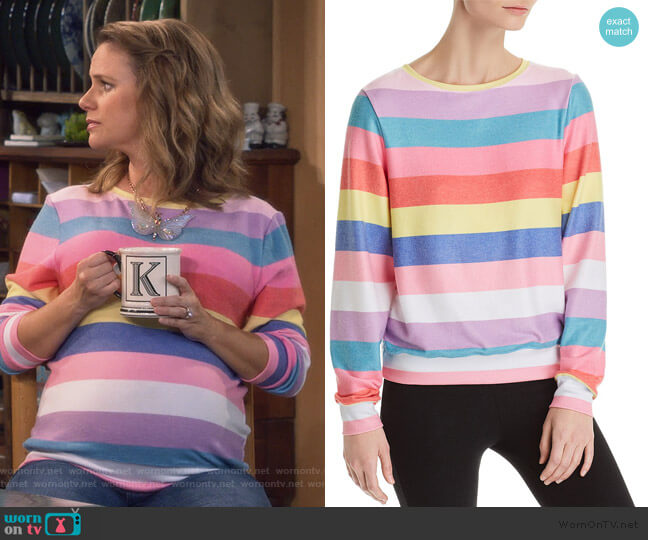 Wildfox Castaway Striped Sweatshirt worn by Kimmy Gibbler (Andrea Barber) on Fuller House