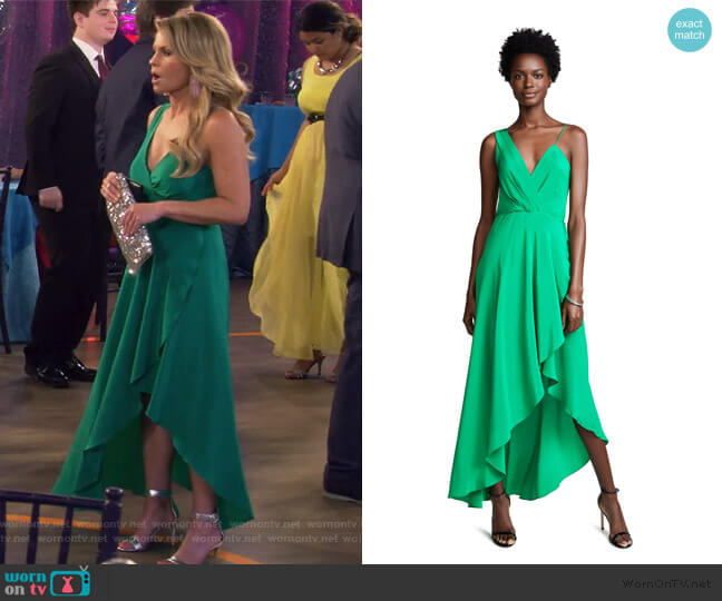 Yigal Azrouel High Low Draped Dress worn by DJ Tanner-Fuller (Candace Cameron Bure) on Fuller House