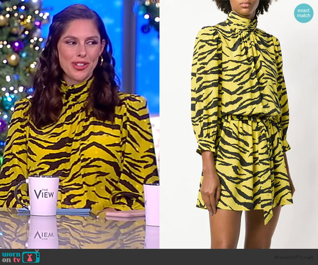 Zadig & Voltaire Fashion Show Tiger Print Dress worn by Abby Huntsman on The View