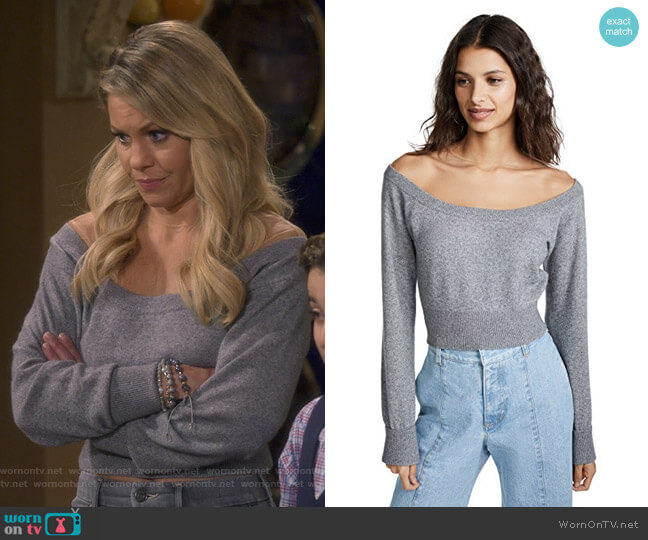 Alexander Wang Cropped Pullover Sweater worn by DJ Tanner-Fuller (Candace Cameron Bure) on Fuller House
