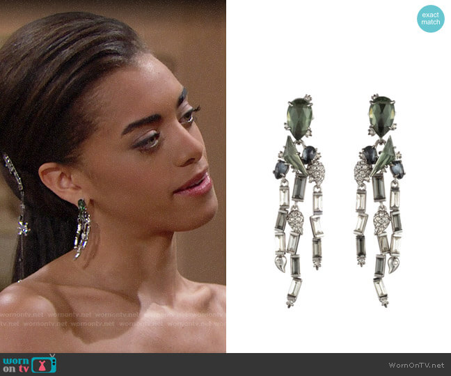Alexis Bittar Winter Paisley Stone Cluster Earrings worn by Zoe (Kiara Barnes) on The Bold and the Beautiful
