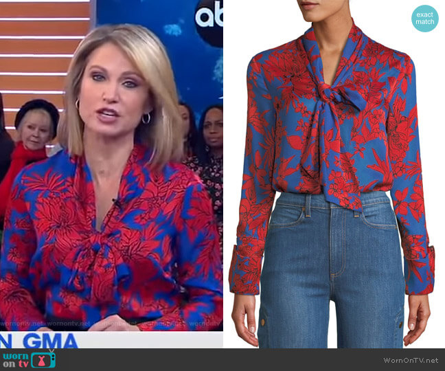 Alice + Olivia Gwenda Blouse worn by Amy Robach on Good Morning America