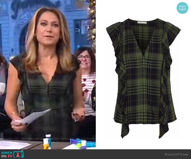 Alice + Olivia Janet Blouse worn by Ginger Zee on Good Morning America