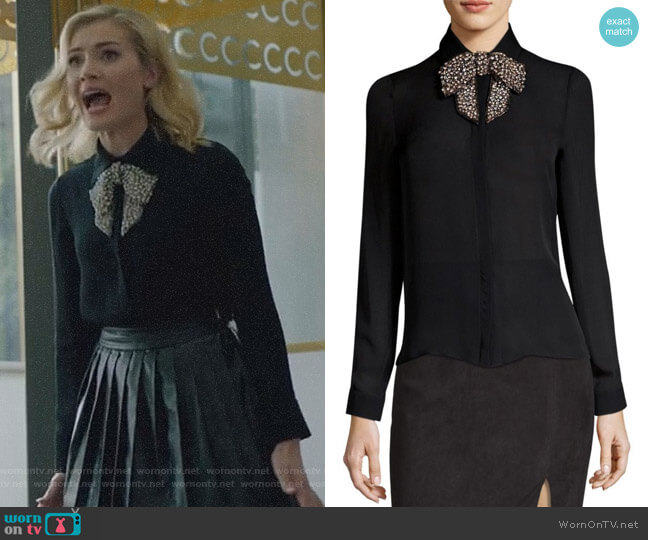 Alice + Olivia Willa Blouse worn by The Frost Sisters (Skyler Samuels) on The Gifted