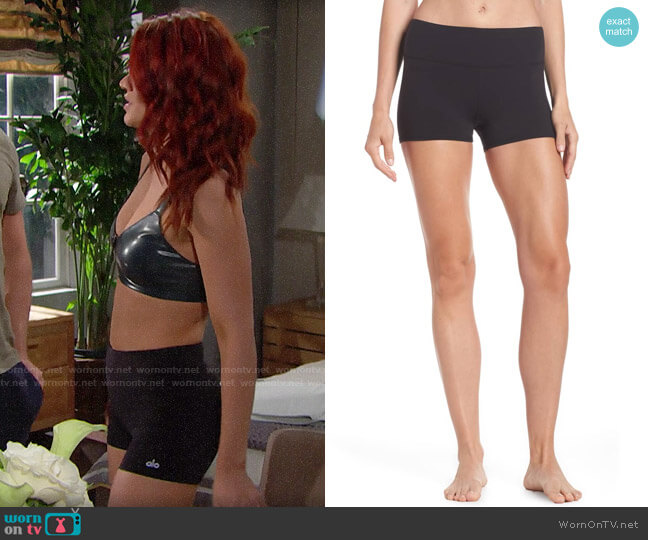 Alo Airbrush Shorts worn by Sally Spectra (Courtney Hope) on The Bold and the Beautiful
