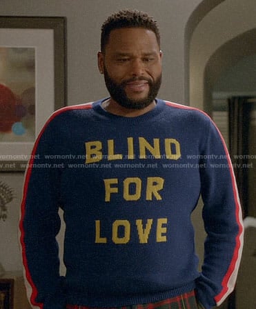 Andre’s BLIND FOR LOVE sweater on Black-ish