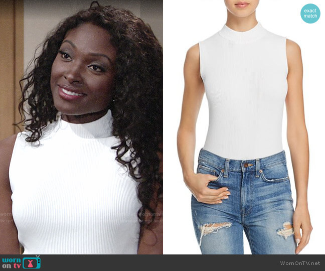 Bardot Ribbed Mock Neck Bodysuit worn by Ana Hamilton (Loren Lott) on The Young and the Restless