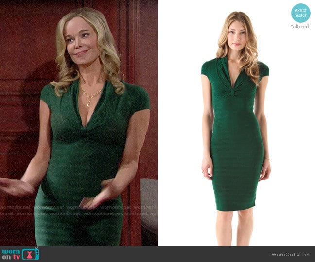 Catherine Malandrino Deep V Pointelle Dress worn by Donna Logan (Jennifer Gareis) on The Bold and the Beautiful