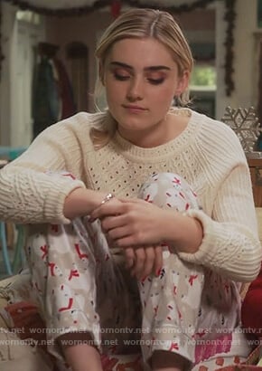 Taylor’s christmas bear pajama pants on American Housewife