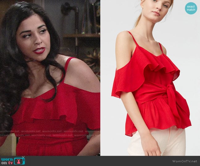Club Monaco Akua Top worn by Mia Rosales (Noemi Gonzalez) on The Young and the Restless