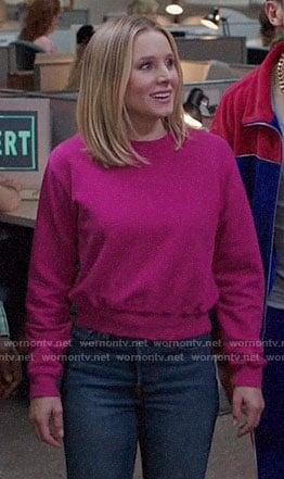 Eleanor’s pink sweatshirt on The Good Place