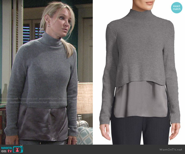 Elie Tahari Casper Sweater worn by Sharon Newman (Sharon Case) on The Young and the Restless