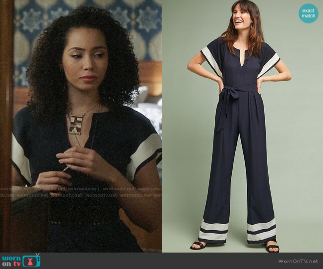 Eva Franco Watson Striped Jumpsuit worn by Macy Vaughn (Madeleine Mantock) on Charmed