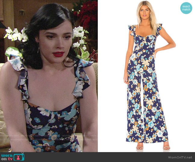 For Love & Lemons Magnolia Jumpsuit worn by Tessa Porter (Cait Fairbanks) on The Young and the Restless