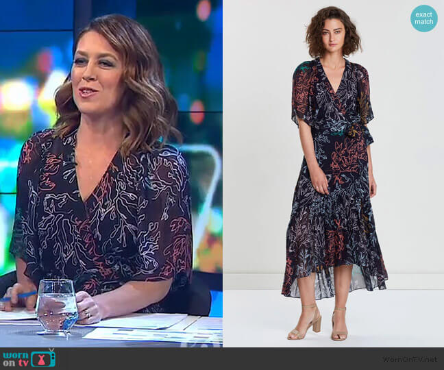 Ginger & Smart Illustrate Wrap Dress worn by Gorgi Coghlan on The Project