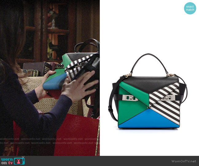 Henri Bendel Uptown Mini Color-blocked Satchel worn by Lola Rosales (Sasha Calle) on The Young and the Restless