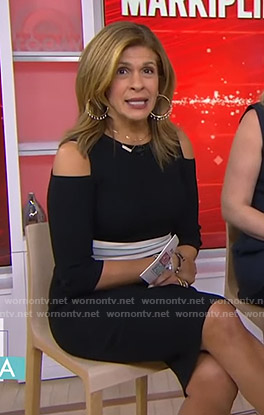Hoda’s black cold-shoulder dress on Today