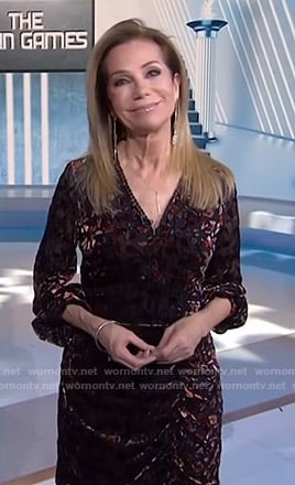 Kathie’s floral velvet burnout dress on Today