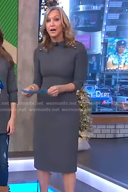 Lara’s grey button detail dress on Good Morning America