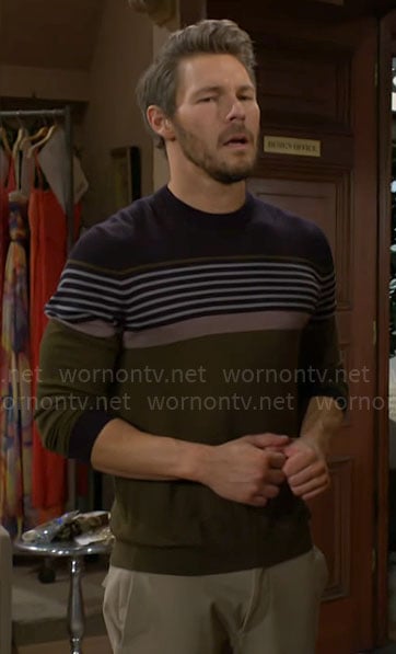 Liam’s striped sweater on The Bold and the Beautiful