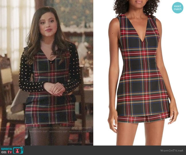 Maje Iris Plaid Romper worn by Maggie Vera (Sarah Jeffery) on Charmed