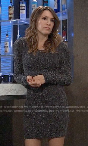 Margaux’s metallic long sleeved dress on General Hospital