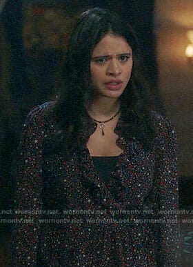 Mel’s star print ruffled top on Charmed