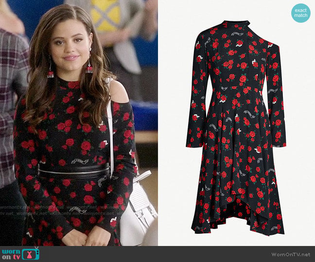 Mo&Co Cold Shoulder Rose Print Dress worn by Maggie Vera (Sarah Jeffery) on Charmed