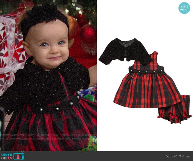 Pippa & Julie Plaid Dress & Jacket Set