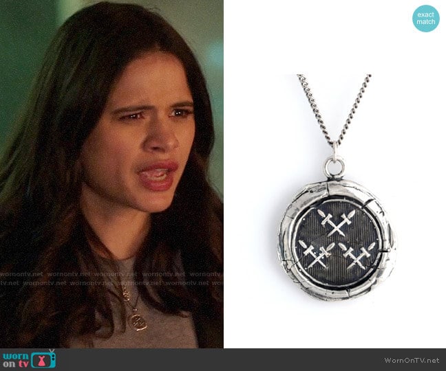 Pyrrha Crossed Swords Talisman Necklace worn by Mel Vera (Melonie Diaz) on Charmed