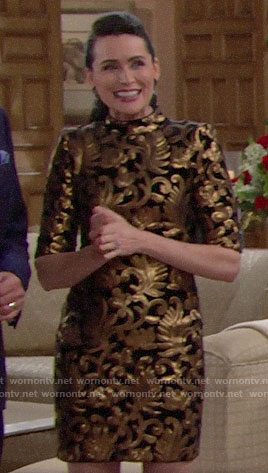 Quinn’s black and gold dress on The Bold and the Beautiful