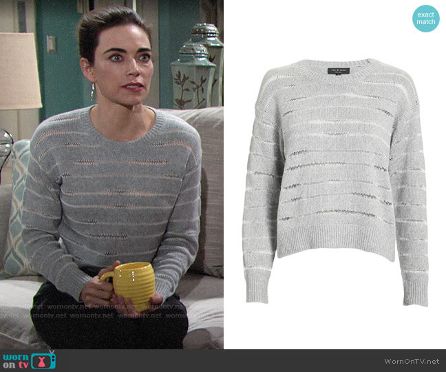 Rag and Bone Penn Sweater worn by Victoria Newman (Amelia Heinle) on The Young and the Restless