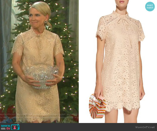 Sandro Lace Mini Dress worn by Jennifer Horton (Melissa Reeves) on Days of our Lives