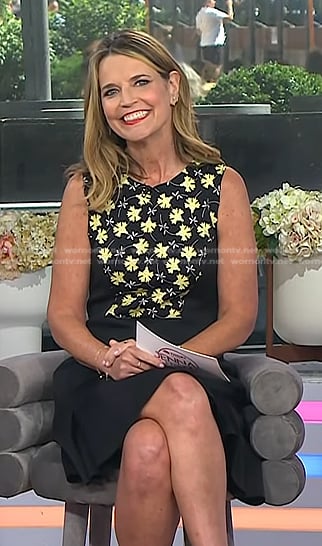 Savannah’s black and yellow floral dress on Today