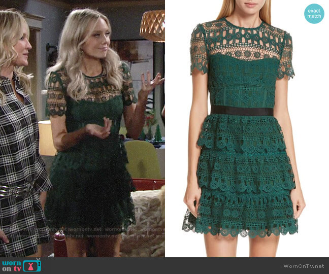 Self Portrait Tiered Guipure Lace Minidress worn by Abby Newman (Melissa Ordway) on The Young and the Restless
