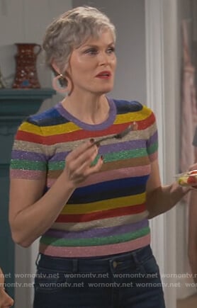 Bonny’s metallic striped top on Happy Together