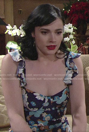 Tessa’s floral jumpsuit on The Young and the Restless