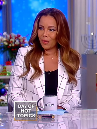 Sunny’s white checked blazer on The View