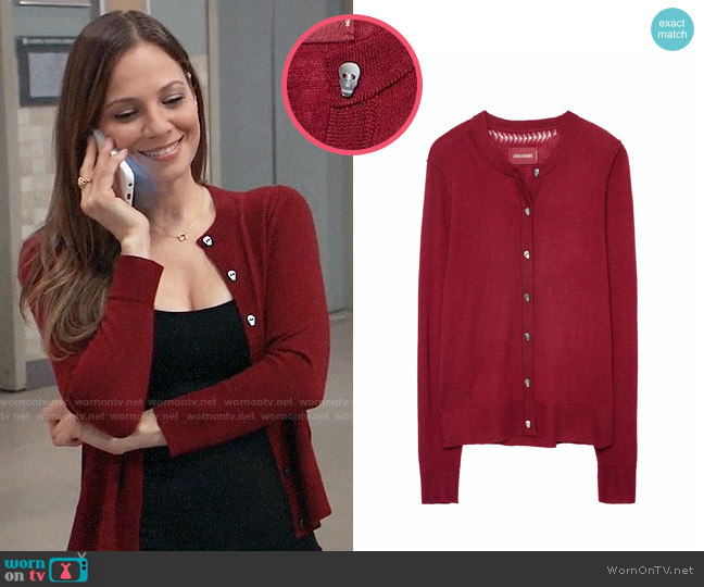 Zadig & Voltaire Ninon Cardigan worn by Kim Nero (Tamara Braun) on General Hospital