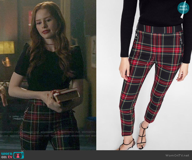 Zara Plaid Pants worn by Cheryl Blossom (Madelaine Petsch) on Riverdale