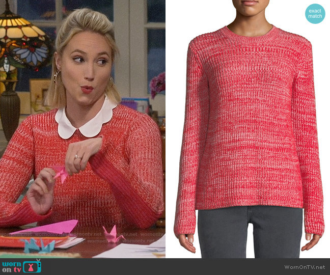 10 Crosby Derek Lam Ribbed Crewneck Merino Pullover Sweater worn by Mandy Baxter (Molly McCook) on Last Man Standing