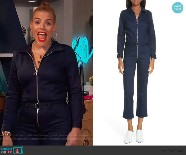 3x1 NYC Valen Denim Jumpsuit worn by Busy Philipps on Busy Tonight