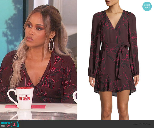 A.L.C. Embry Floral-Print Silk Mini Wrap Dress worn by Eve on The Talk