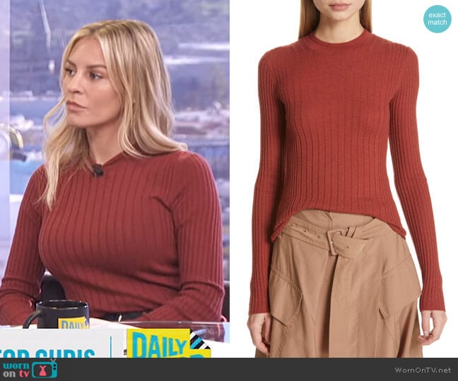 Vince Mixed Rib Stitch Sweater worn by Morgan Stewart on E! News
