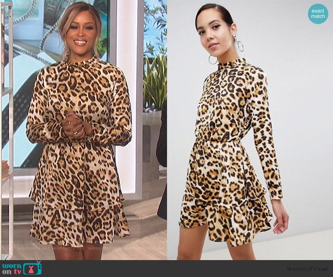 Missguided Layered Mini Dress in Leopard Print worn by Eve on The Talk