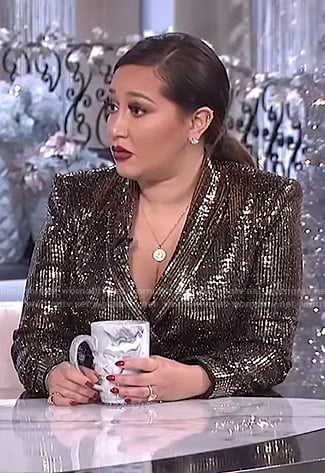 Adrienne’s sequin blazer dress on The Real